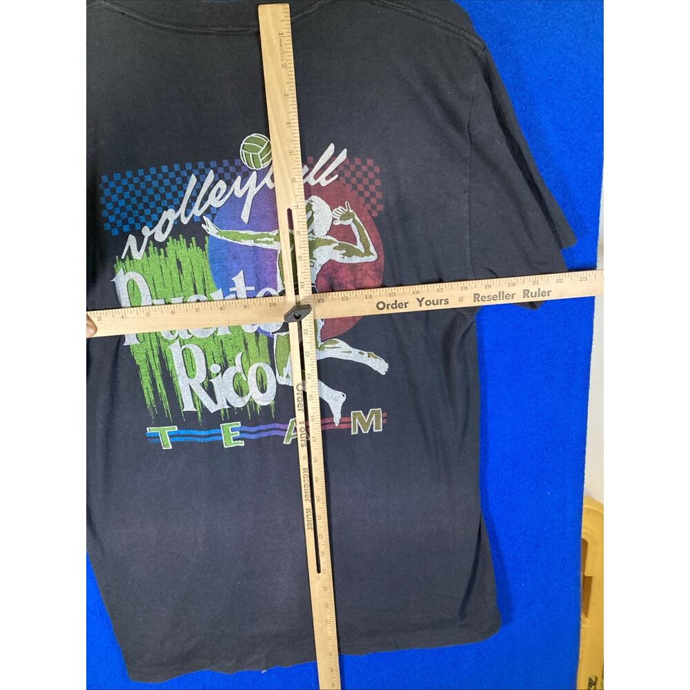 Vintage 90s Puerto Rico Volleyball Team Graphic T-Shirt Black Mens Size Large - Picture 5 of 12